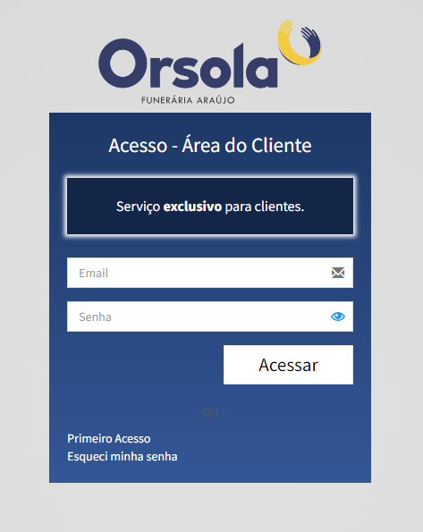 Login - Área do Cliente Orsola: mais uma facilidade para os associados